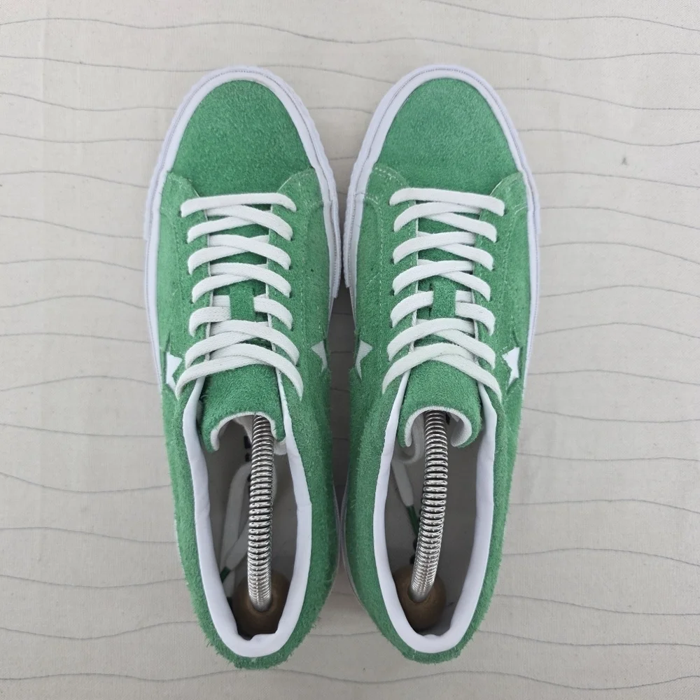 Converse Mens One Star Ox Green Suede White Sneakers Shoes 161240C Size 7.5 - Picture 6 of 11